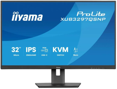 Монитор 32" Iiyama ProLite XUB3297QSNP-B1 2560*1440, IPS, 16:9, 1ms, 1000:1, 350cd, 178гр/178гр, HDMI, DP, 100Hz, USB, HAS, Pivot