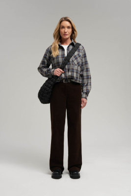 Рубашка прямого кроя в клетку