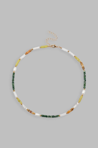 Колье из натуральных камней с жемчугом