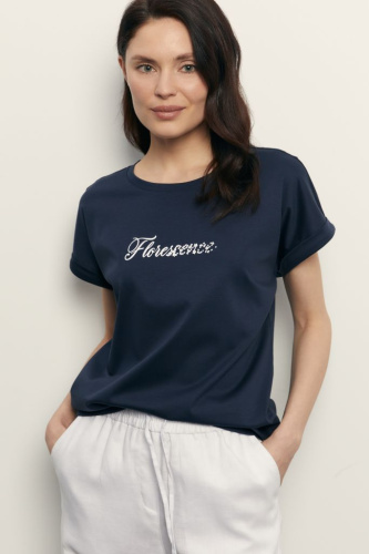 Футболка из мерсеризованного хлопка с принтом