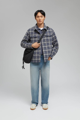 Утепленная куртка-рубашка в клетку