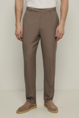 Брюки прямого кроя с добавлением льна