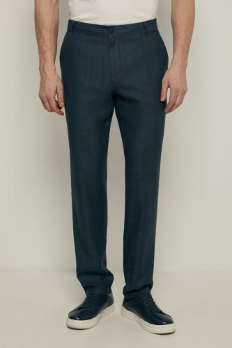 Брюки зауженного кроя с добавлением льна