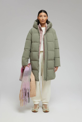 Длинный пуховик с капюшоном