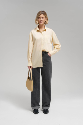 Рубашка объемного кроя в полоску