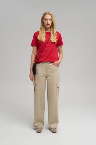 Футболка прямого кроя из мерсеризованного хлопка