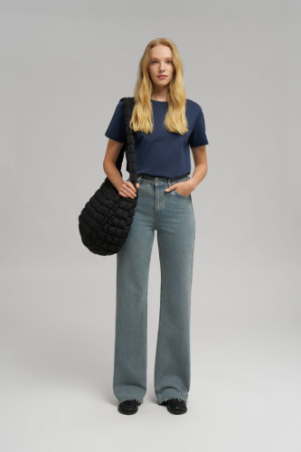 Футболка прямого кроя из мерсеризованного хлопка