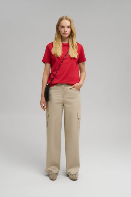 Футболка прямого кроя из мерсеризованного хлопка