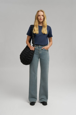 Футболка прямого кроя из мерсеризованного хлопка