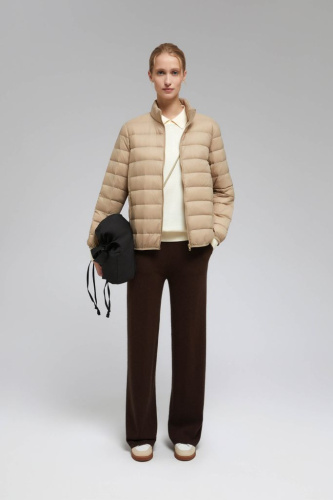 Стеганый пуховик с натуральным пухом