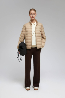 Стеганый пуховик с натуральным пухом