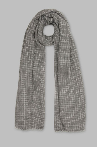 Шарф в клетку из смесового материала