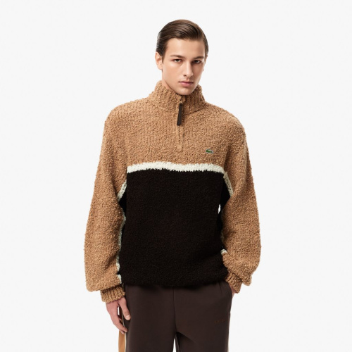 Мужской свитер Lacoste с высоким воротом на молнии свободного кроя