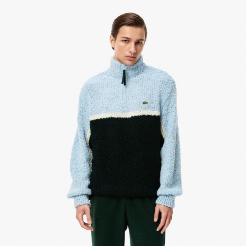 Мужской свитер Lacoste с высоким воротом на молнии свободного кроя