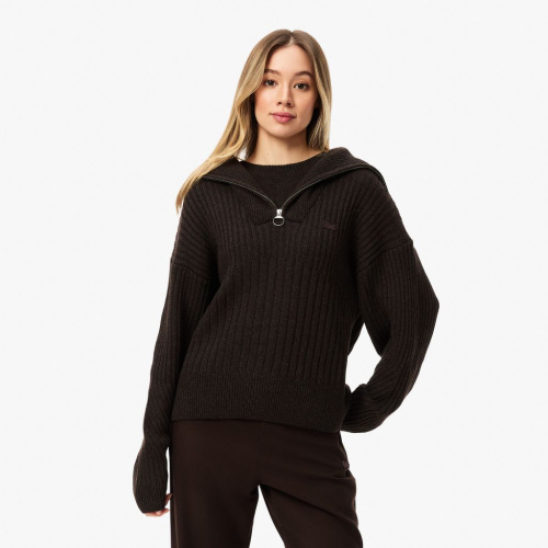 Женский свитер Lacoste с высоким воротом на молнии классического кроя