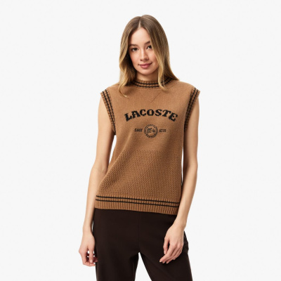 Женский свитер без рукавов Lacoste классического кроя