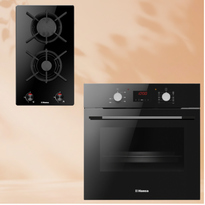 Комплект техники: Газовая панель Hansa BHKS330500 + Духовой шкаф Hansa BOES68460