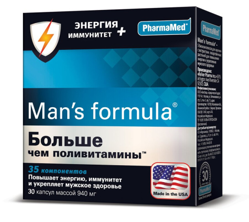 Менс Формула Больше чем поливитамины Энергия+Иммунитет капс. №30