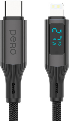 Кабель Pero DC14 Ultimate PD USB-C / Apple Lightning 1,2 м Чёрный