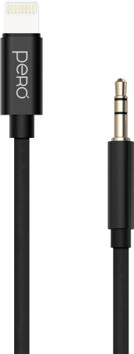 Кабель Pero MC-02 Apple Lightning / mini-jack 1 м Чёрный