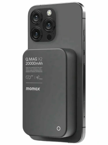 Внешний аккумулятор Momax Q.MAG X2 MagSafe 20000mAh 35W (черный) (IP133)
