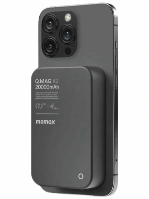 Внешний аккумулятор Momax Q.MAG X2 MagSafe 20000mAh 35W (черный) (IP133)