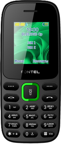Мобильный телефон Fontel FP200 Чёрный / Зелёный