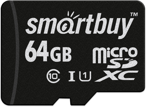 Карта памяти SmartBuy microSDXC UHS-I 64 ГБ без адаптера