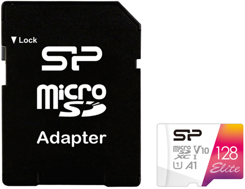 Карта памяти Silicon Power Elite microSDXC UHS-I 128 ГБ с адаптером