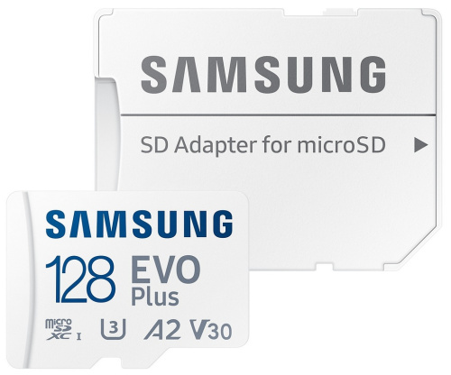 Карта памяти Samsung Evo Plus MB-MC128SA/APC microSDXC U3 128 ГБ с адаптером