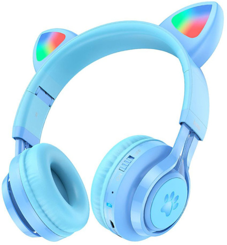 Наушники Hoco W39 Cat Ear Голубые