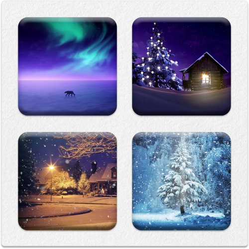 Комплект наклеек Krutoff «Новый год — природа» (4 шт.)