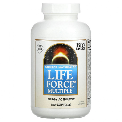 Source Naturals, Life Force Multiple, без железа, 180 капсул