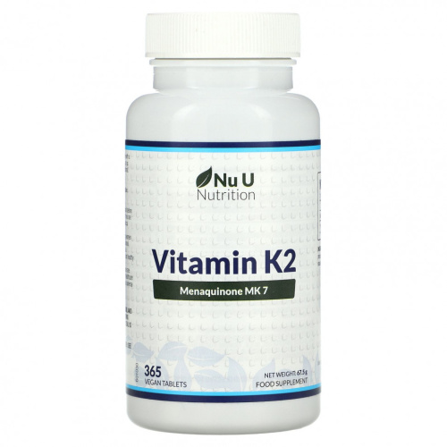 Nu U Nutrition, Витамин K2, 365 растительных таблеток