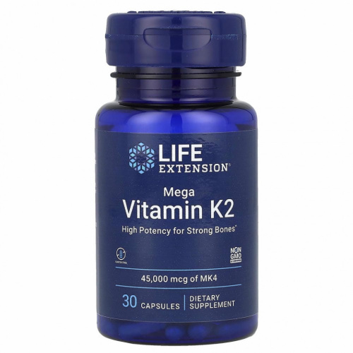 Life Extension, Mega Vitamin K2, 30 капсул