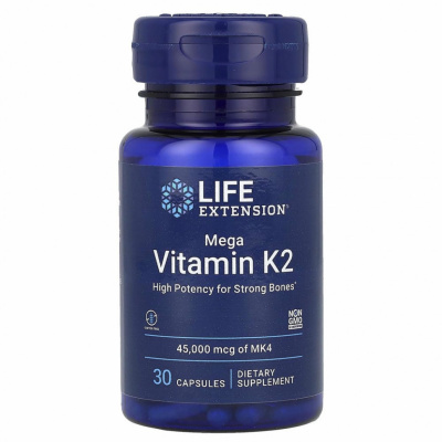 Life Extension, Mega Vitamin K2, 30 капсул