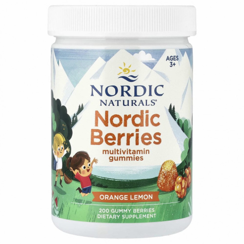 Nordic Naturals, Nordic Berries, мультивитаминные жевательные конфеты, оригинальный вкус, 200 жевательных ягодных конфет