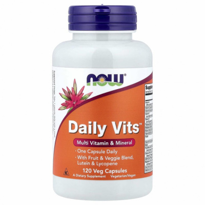 NOW Foods, Daily Vits, мультивитамины и микроэлементы, 120 вегетарианских капсул