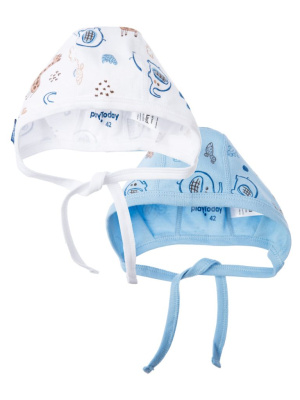 Чепчик детский трикотажный для мальчиков, 2 шт в комплекте