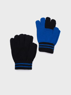 Перчатки трикотажные для мальчиков, 2 пары в комплекте
