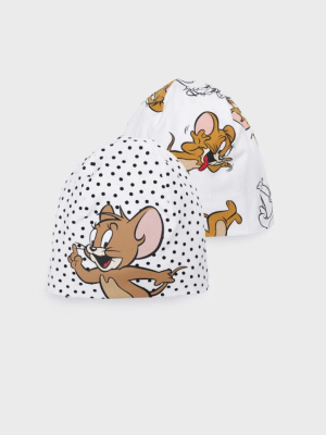 Шапка детская трикотажная для девочек, 2 шт в комплекте