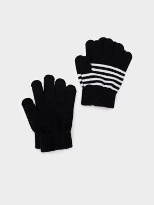 Перчатки трикотажные для девочек, 2 пары в комплекте
