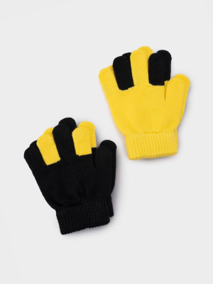 Перчатки детские трикотажные для девочек, 2 пары в комплекте