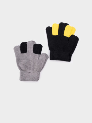 Перчатки детские трикотажные для мальчиков, 2 пары в комплекте