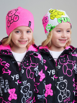 Шапка трикотажная для девочек, 2 шт в комплекте