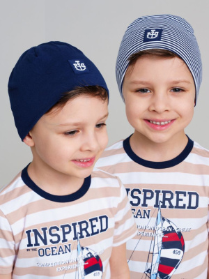 Шапка трикотажная для мальчиков, 2 шт в комплекте