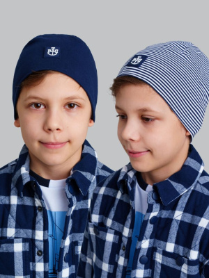 Шапка трикотажная для мальчиков, 2 шт в комплекте