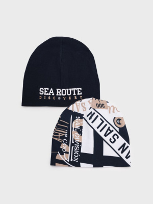 Шапка трикотажная для мальчиков, 2 шт в комплекте