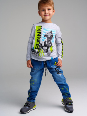 Брюки текстильные джинсовые утепленные флисом для мальчиков