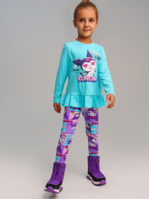Комплект трикотажный для девочек: фуфайка (футболка), брюки (легинсы)